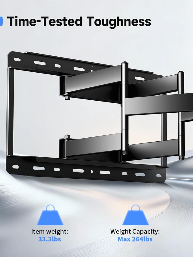 Alt view image 3 of 7 - Heavy Duty TV Wall Mount for 60-120 Inch TVs Holds up to 264 lbs Swivel ±30° & Tilt +5°~-10° & Level ±5°, 3-27.8" Extension, Max VESA 900x600mm, Glare Reduction Tilt for Home Theater Setup