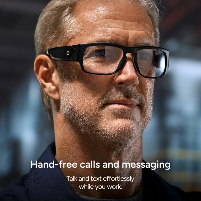 Alt view image 5 of 7 - Armor Smart Safety Glasses, TR90 Frame, Light Adaptive Lenses, Open Ear Speakers & Microphone - ANSI Z87.1