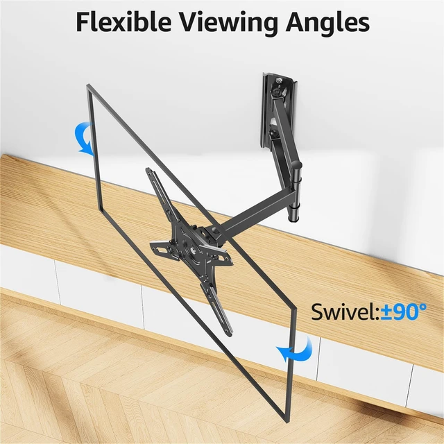 Alt view image 3 of 7 - Full Motion TV Wall Mount for Most 14-42 Inch LED LCD Flat Screen TVs & Monitors, Swivel Tilt Extension Rotation Wall Mount TV Bracket with Articulating Arm, Max VESA 200x200mm, up to 44 lbs