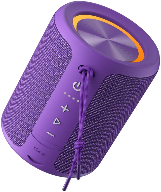 Main image of Portable Bluetooth Speaker, IPX7 Waterproof Wireless Speaker with 20W Loud Stereo Sound, 15H Playtime & Beat-Synced RGB Light, Small Outdoor Speaker for Shower,Pool,Beach,Hiking,Gifts(Purple)