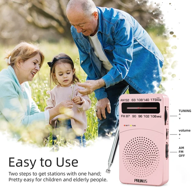 Alt view image 5 of 7 - J-166 Portable Radio AM FM, Battery Operated Radio Tuning Light, Back Clip, Layard, Excellent Reception, AM FM Radios Portable, Transistor Radios