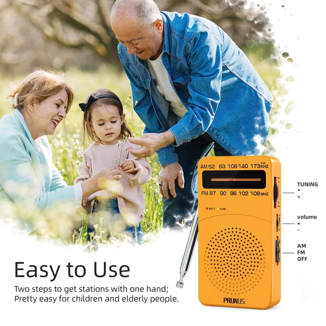 Alt view image 5 of 6 - J-166 Portable Radio AM FM, Battery Operated Radio Tuning Light, Back Clip, Layard, Excellent Reception, AM FM Radios Portable, Transistor Radios