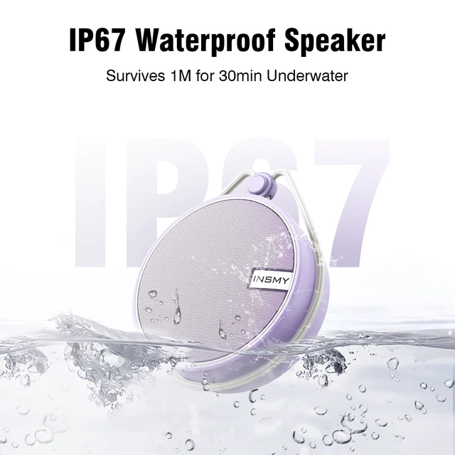 Alt view image 2 of 7 - C12 IP67 Waterproof Shower Bluetooth Speakers Portable Small Speaker Speakers Bluetooth Wireless,Loud Clear Sound,Support TF Card,Suction Cup,for Outdoor Kayak Canoe Beach Gift(Purple)