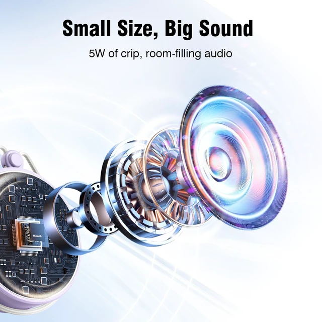 Alt view image 6 of 7 - C12 IP67 Waterproof Shower Bluetooth Speakers Portable Small Speaker Speakers Bluetooth Wireless,Loud Clear Sound,Support TF Card,Suction Cup,for Outdoor Kayak Canoe Beach Gift(Purple)