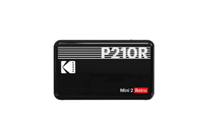 Alt view image 2 of 7 - Mini 2 Retro 2x3 Portable Photo Printer, 4PASS, 38 Sheets, Black Bluetooth, iPhone & Android Smartphone Compatible, Smudge-Proof, Water-Resistant, Fade-Resistant