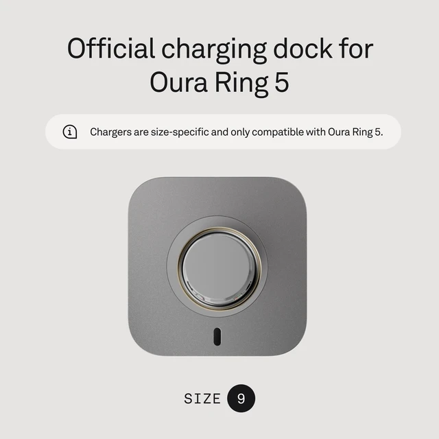 Alt view image 2 of 4 - Ring 5 Official Charging Dock - Size 9 Additional Charger, USB-C Cord Compatible
