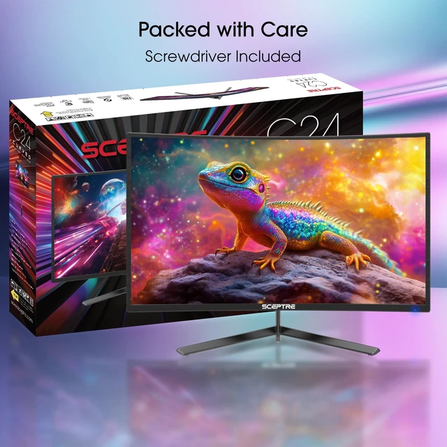 Alt view image 2 of 6 - New 24-inch Curved Gaming Monitor 1080p up to 180+Hz DisplayPort HDMI 100% sRGB, AMD FreeSync Build-in Speakers Machine Black 2026 (C248B-FWT168 Series)