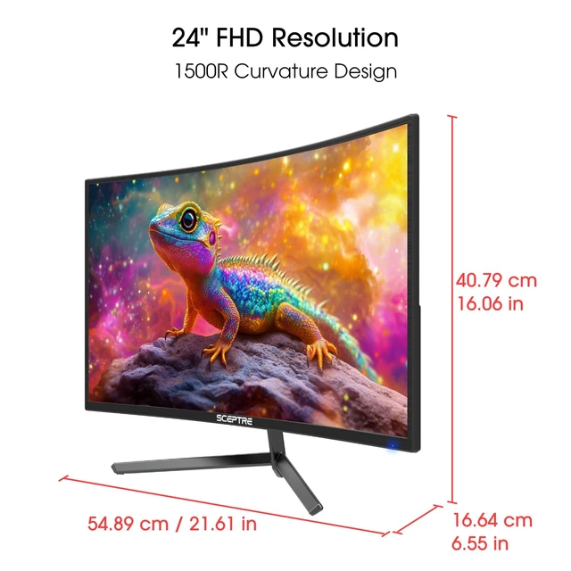 Alt view image 4 of 6 - New 24-inch Curved Gaming Monitor 1080p up to 180+Hz DisplayPort HDMI 100% sRGB, AMD FreeSync Build-in Speakers Machine Black 2026 (C248B-FWT168 Series)