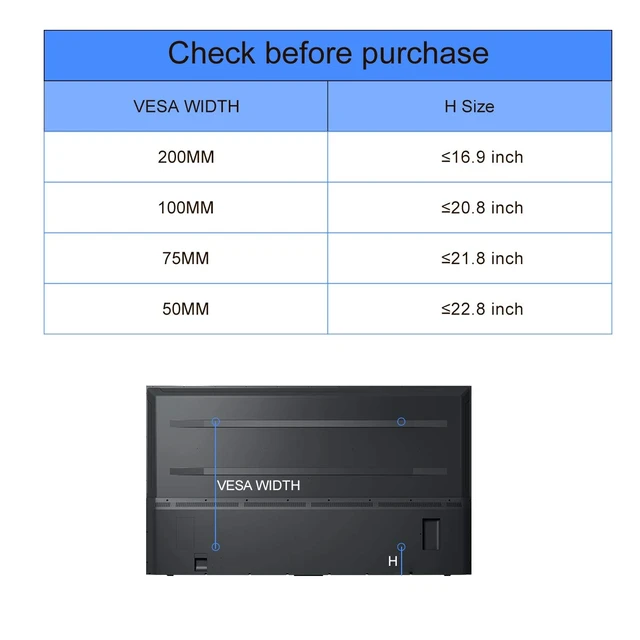 Alt view image 7 of 7 - Universal TV Stand Legs TV Feet for 23 to 42 inch LCD LED OLED Plasma TVs, Table Top Replacement TV Stand Pedestal Riser for Flat&Curved Screen Max VESA 400x200mm Up to 88lbs ML1732