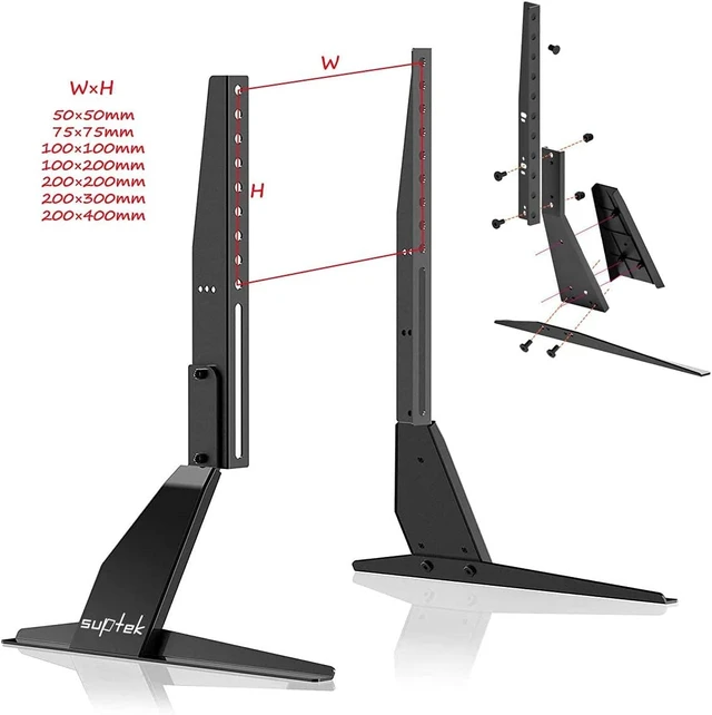 Alt view image 6 of 7 - Universal TV Stand Legs TV Feet for 23 to 42 inch LCD LED OLED Plasma TVs, Table Top Replacement TV Stand Pedestal Riser for Flat&Curved Screen Max VESA 400x200mm Up to 88lbs ML1732
