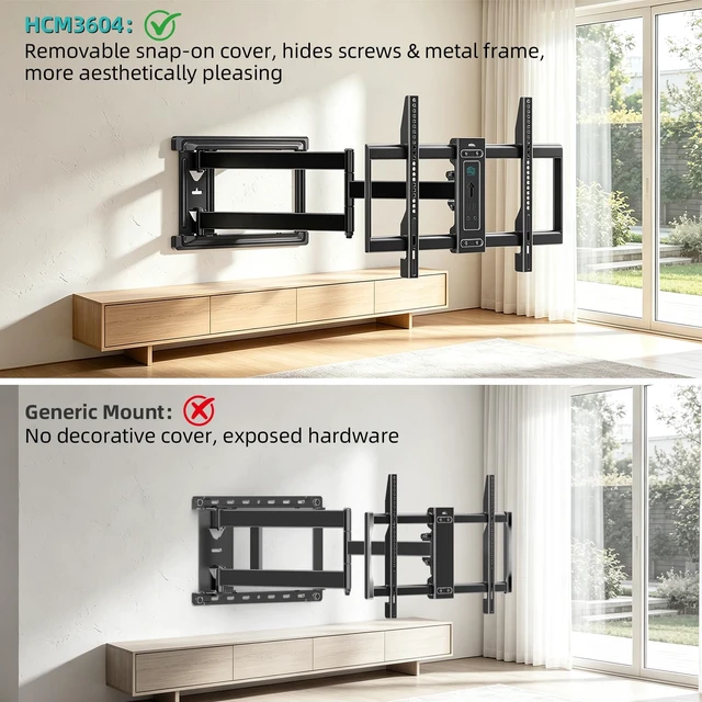 Alt view image 4 of 7 - Corner TV Wall Mount Long Arm Full Motion Bracket for 3280 TVs 90° corner tv mount for wall,30.12" long extension,Pre-assembled,swivel tilt leveling,Holds 110 lbs,Max VESA 600x400mm
