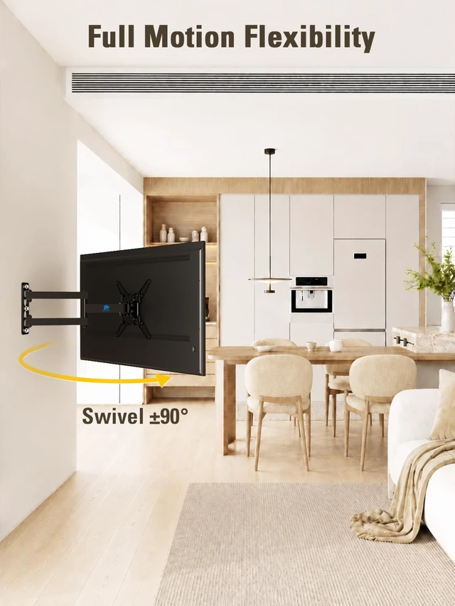 Alt view image 5 of 7 - TV Wall Mount Swivel and Tilt Extend for Most 17-43 Inch TVs Full Motion Corner TV Mount, Articulating Wall Mount TV Bracket Swivel and Tilt, Single Stud Max VESA 200x200mm, Up to 50LBS