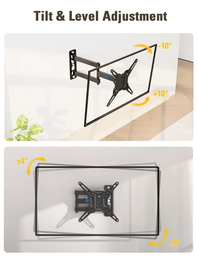 Alt view image 6 of 7 - TV Wall Mount Swivel and Tilt Extend for Most 17-43 Inch TVs Full Motion Corner TV Mount, Articulating Wall Mount TV Bracket Swivel and Tilt, Single Stud Max VESA 200x200mm, Up to 50LBS