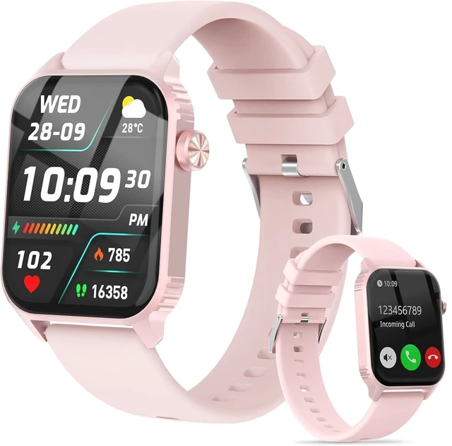 Main image of Smartwatch with 1.83 inches Screen, 120 Workout Modes, Bluetooth Call & Alarm Clock, IP67 Waterproof Smart Watch with Heart Rate, Sleep Tracker for iPhone, Android (Pink)