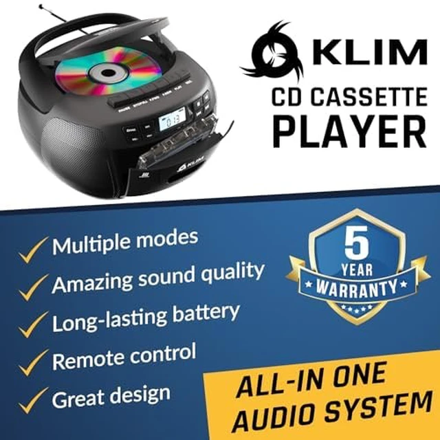 Alt view image 2 of 7 - CD Cassette Player and Recorder, AM FM Radio, Bluetooth, USB 3W Stereo Speakers, Song Programming Included, Remote Operates Up to 6 Metres Away