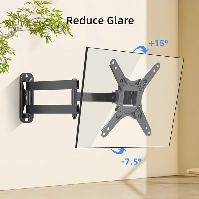 Alt view image 2 of 7 - Full Motion TV Monitor Wall Mount for Most 13-43 Inch LED LCD Flat Curved Screen TVs & Monitors, Articulating Arms Swivel Tilt Extension Rotation, Max VESA 200x200mm up to 44lbs, MA1345