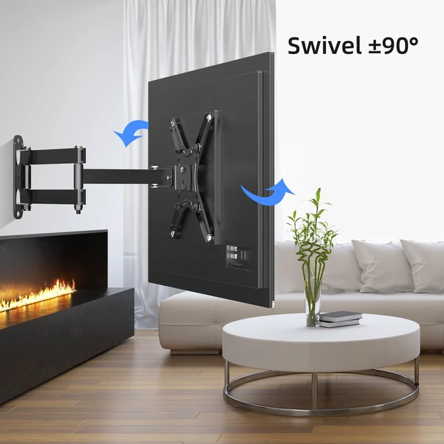 Alt view image 5 of 7 - Full Motion TV Monitor Wall Mount for Most 13-43 Inch LED LCD Flat Curved Screen TVs & Monitors, Articulating Arms Swivel Tilt Extension Rotation, Max VESA 200x200mm up to 44lbs, MA1345