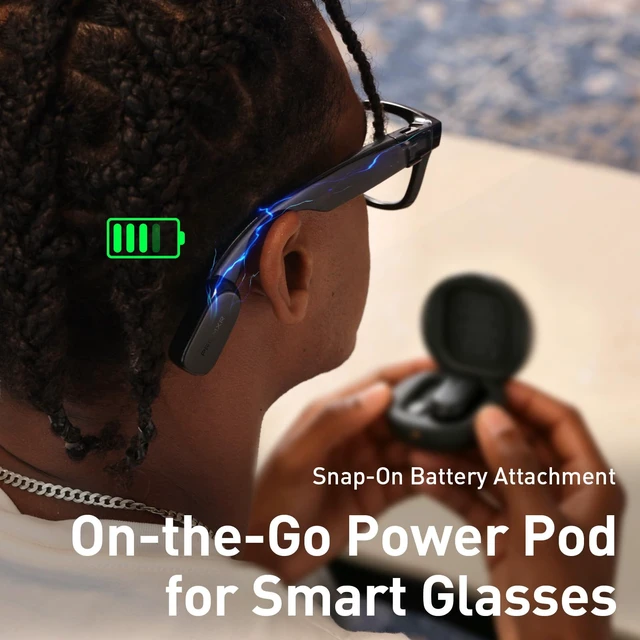 Alt view image 2 of 7 - Carina C2 Battery Pack for Meta RayBan Glasses Wayfarer Standard 50-22-150 Battery Extender, Wearable Design, Gen1 & Gen2 Support, Portable Power Pod, Up to 3.6 Full Charges
