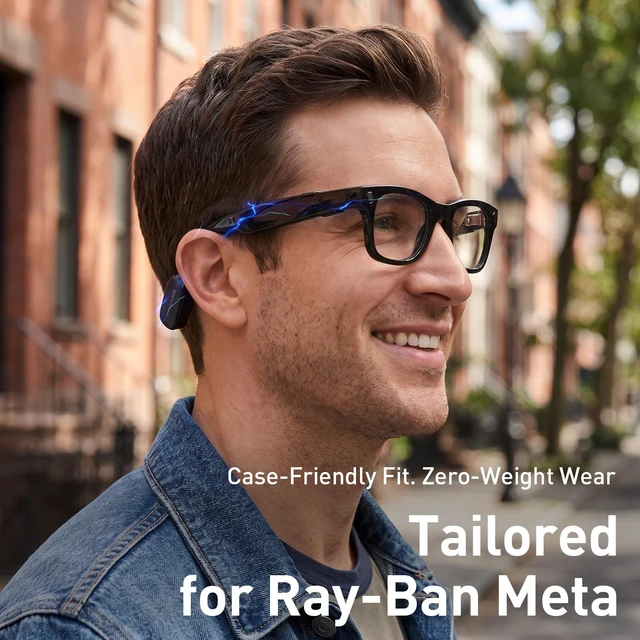 Alt view image 3 of 7 - Carina C2 Battery Pack for Meta RayBan Glasses Wayfarer Standard 50-22-150 Battery Extender, Wearable Design, Gen1 & Gen2 Support, Portable Power Pod, Up to 3.6 Full Charges