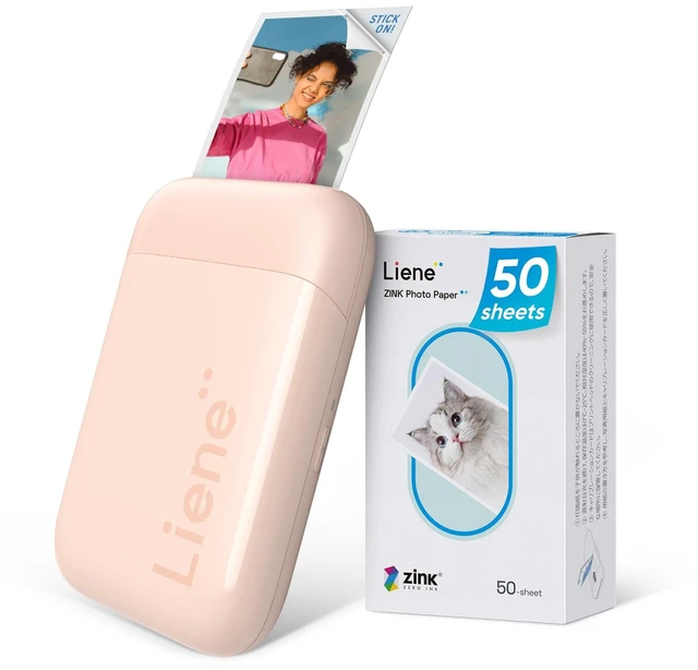 Main image of Pearl K100 Photo Printer, 2x3 Mini Instant Portable Color Mono Picture Printer 50 Zink Adhesive Paper, Bluetooth 5.2, Compatible w/iOS & Android, Small Photo Maker for iPhone, Smartphones, Pink