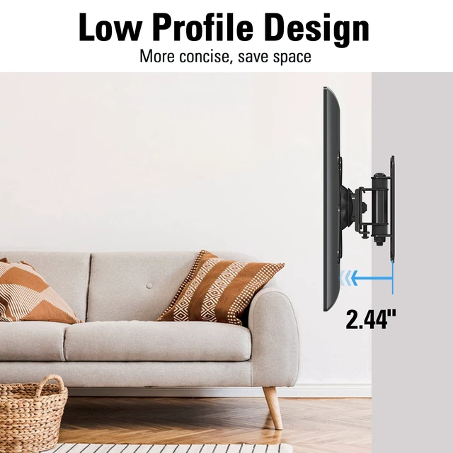 Alt view image 3 of 7 - TV Mount for Most 10-26 inch TVs and Monitors, Monitor Wall Mount with Swivel Tilt Rotation, TV Bracket up to VESA 100x100mm and 33LBS