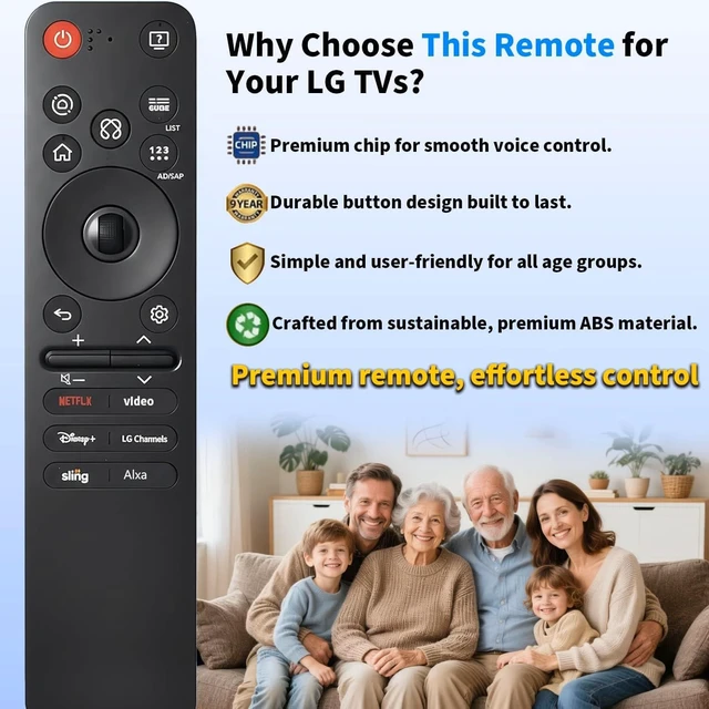 Alt view image 5 of 7 - Replacement for LG TV Remote, for LG 2019-2025 Remote Control for Smart TVs. with Voice and Pointer Function. for LG Magic Remote