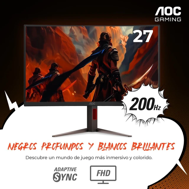 Alt view image 6 of 7 - 27 Inch Curved Gaming Monitor FHD 200Hz VA 0.3ms HDR, C27G4H2 1920×1080 Computer Monitor, Adaptive-Sync, DP 1.4, HDMI 2.0, Earphone Out, VESA Mount, Console Ready