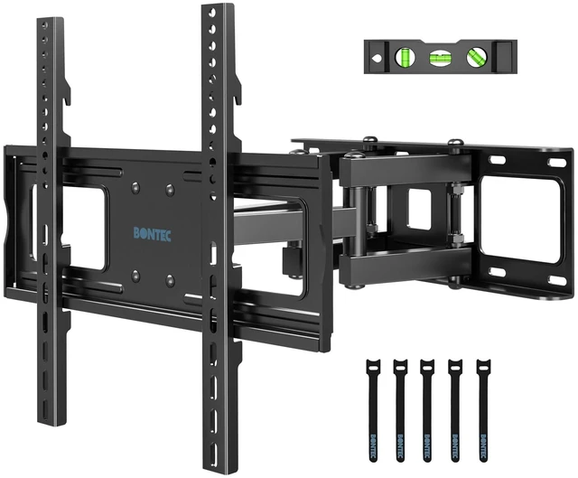 Main image of Full Motion TV Wall Mountfor 23-70 Inch TVs, Swivel Tilt Dual Arms Hold up to 99 lbs, Max VESA 400x400mm, Adjustable Viewing Angle, Fits 16" Wood Studs, Easy Assembly