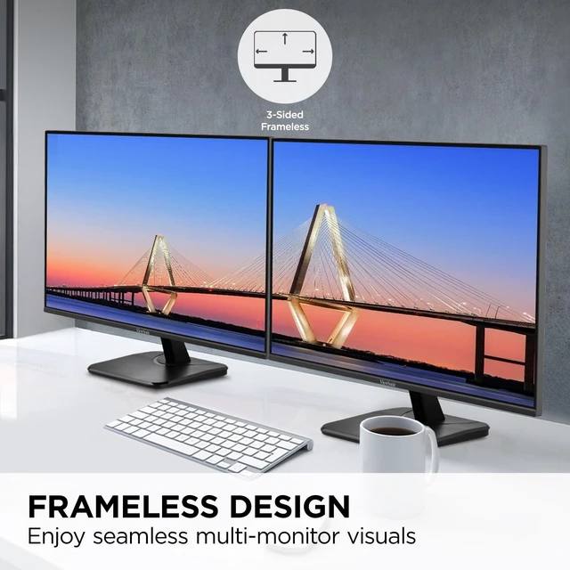 Alt view image 3 of 7 - VA2756A-MHD 27 Inch Full HD Computer Monitor, IPS 120Hz Display HDMI, DisplayPort, VGA, Eye Care, Thin Bezels, Home Office, Laptop, PC, Mac, Anti Glare, 1ms, 250 Nits, Speakers