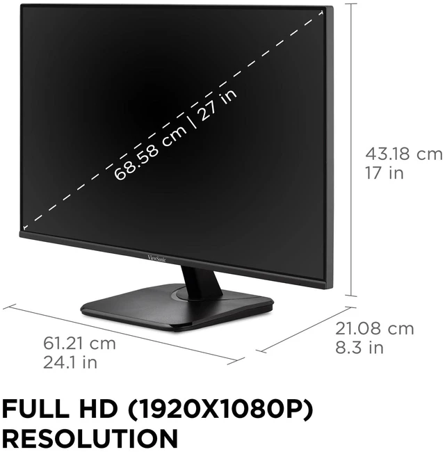 Alt view image 5 of 7 - VA2756A-MHD 27 Inch Full HD Computer Monitor, IPS 120Hz Display HDMI, DisplayPort, VGA, Eye Care, Thin Bezels, Home Office, Laptop, PC, Mac, Anti Glare, 1ms, 250 Nits, Speakers