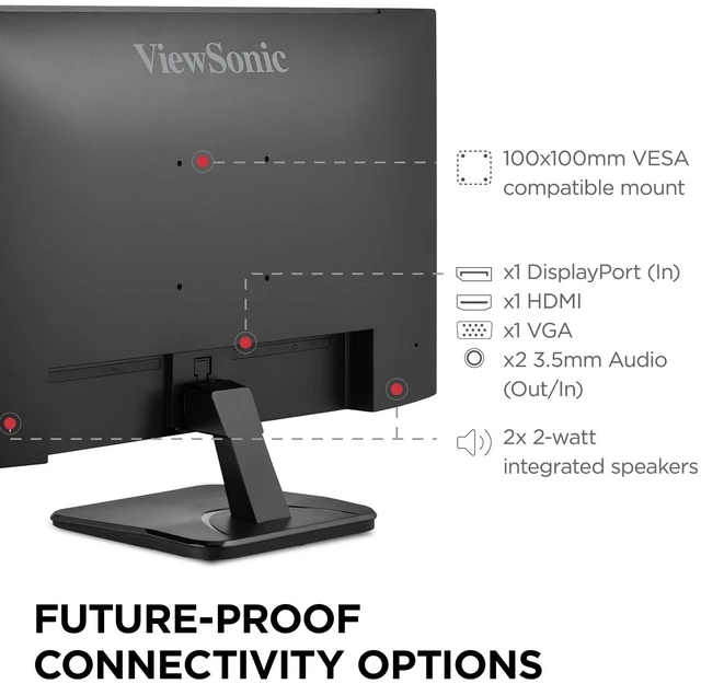 Alt view image 6 of 7 - VA2756A-MHD 27 Inch Full HD Computer Monitor, IPS 120Hz Display HDMI, DisplayPort, VGA, Eye Care, Thin Bezels, Home Office, Laptop, PC, Mac, Anti Glare, 1ms, 250 Nits, Speakers