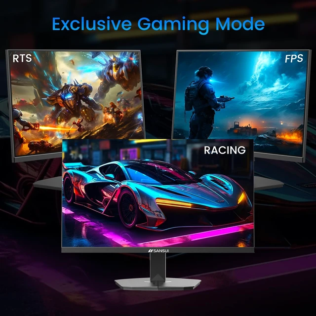 Alt view image 3 of 7 - 24 Inch Gaming Monitor 180Hz, DP 1.4 & HDMI 2.0 Ports High Refresh Rate Computer Monitor, Racing FPS RTS Modes, 1ms Response Time 110% sRGB (ES-G24F4, HDMI Cable Included)