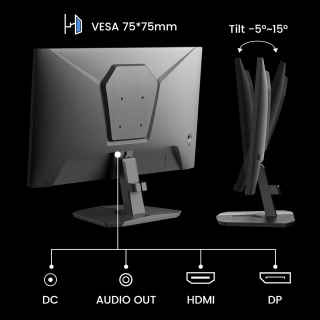 Alt view image 7 of 7 - 24 Inch Gaming Monitor 180Hz, DP 1.4 & HDMI 2.0 Ports High Refresh Rate Computer Monitor, Racing FPS RTS Modes, 1ms Response Time 110% sRGB (ES-G24F4, HDMI Cable Included)