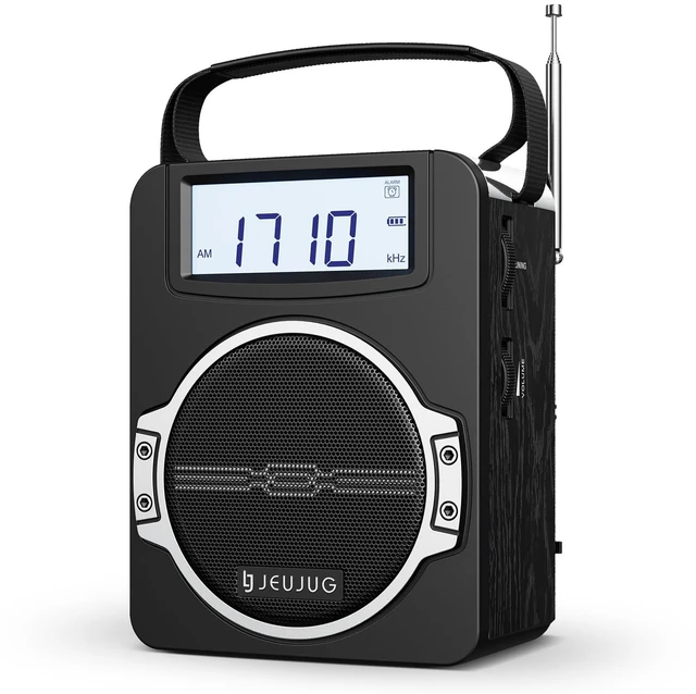 Main image of Radio Portable AM FM Digital Radios Clock Radio with Bluetooth 5 Watts Loud Speaker Rechargeable AM FM Radios Plug in Wall Battery Operated Best Reception for Home Outdoor Great Gift Black
