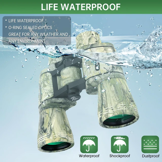 Alt view image 3 of 7 - 20x50 High Powered Binoculars for Adults, Waterproof Binoculars with Low Light Vision for Bird Watching Hunting Camping Travel Cruise Hiking Sports Stargazing, Unique Gifts for Men