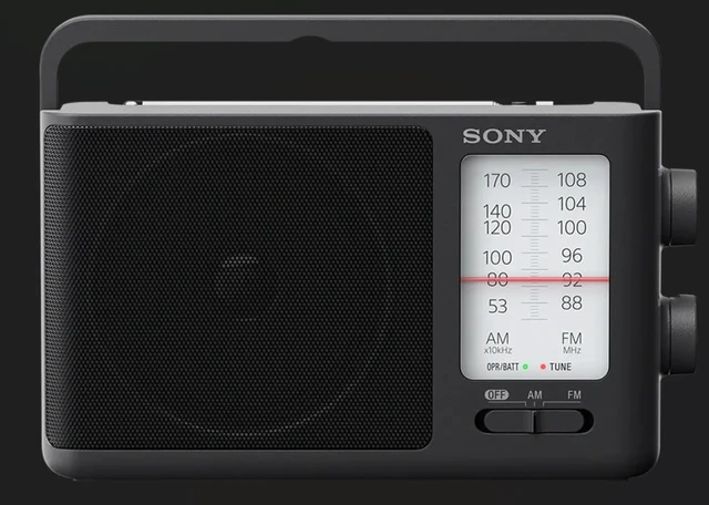 Alt view image 3 of 4 - ICF-506 Analog Tuning Portable FM/AM Radio, Black, 2.14 lb Powerful mono speaker for big sound, Dedicated headphone socket for personal listening