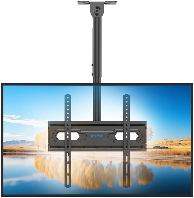Main image of Ceiling TV Mount 26-65 inch, Waterproof for Patio Gazebo Height Adjustable TV Bracket 110 Lbs VESA 400x400mm Full Motion 360° Swivel +5°/-15° Tilt ±3° level Weatherproof Anti-Rust