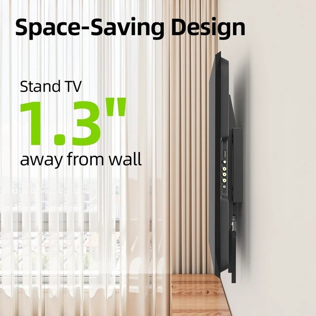 Alt view image 2 of 7 - Fixed TV Wall Mount with Low Profile for Most 26-55 Inch LED, LCD and Flat Screen TVs, TV Mount Bracket with VESA Up to 400x400mm and Weight Capacity 99lbs,and Space Saving TV Bracket