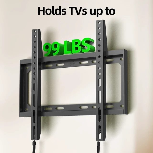 Alt view image 3 of 7 - Fixed TV Wall Mount with Low Profile for Most 26-55 Inch LED, LCD and Flat Screen TVs, TV Mount Bracket with VESA Up to 400x400mm and Weight Capacity 99lbs,and Space Saving TV Bracket