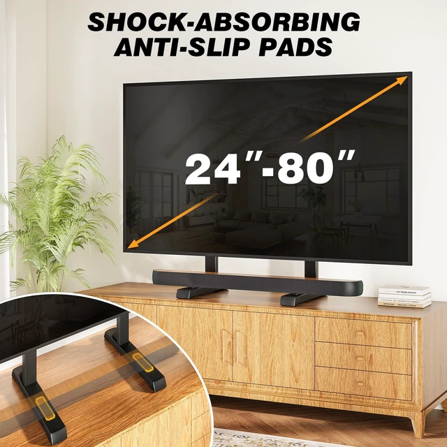Alt view image 2 of 7 - Universal TV Stand Legs Mount for 24-80 inch TVs Height Adjustable Table Top TV Base Holds up to 150 lbs, Replacement TV Feet with Cable Management, Max VESA 800x500mm