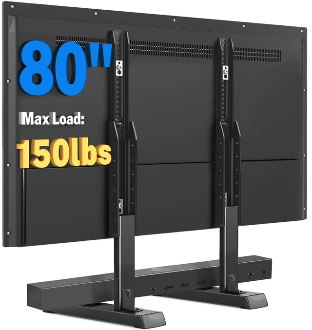 Main image of Universal TV Stand Base for 24-80 Inch TVs up to 150 lbs Table Top TV Stand with Adjustable Height, TV Legs for 65 75 80 Inch TVs, TV Stand Replacement with Cable Management