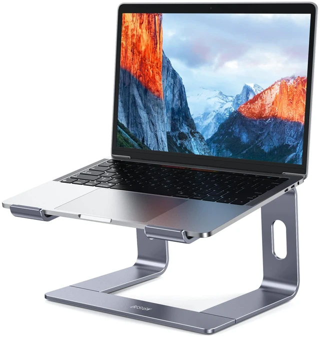 Main image of LS03 Aluminum Laptop Stand, Ergonomic Detachable Computer Stand, Notebook Holder, Laptop Mount Compatible with Air, Pro, Dell, HP, Lenovo More 10-15.6" Laptops, Space Gray