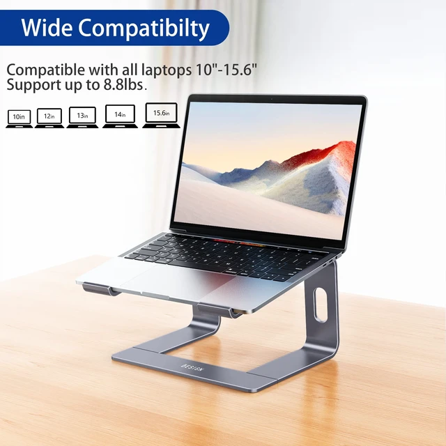 Alt view image 3 of 7 - LS03 Aluminum Laptop Stand, Ergonomic Detachable Computer Stand, Notebook Holder, Laptop Mount Compatible with Air, Pro, Dell, HP, Lenovo More 10-15.6" Laptops, Space Gray