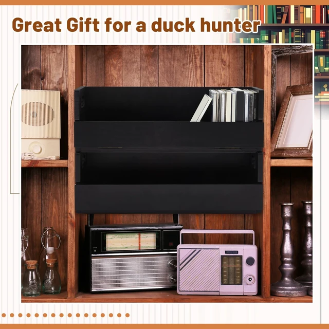 Alt view image 7 of 7 - 4 Set Wooden CD Storage Box,Holds 144 CDs(36 Each) Stackable CD Holder Organizer with Magnetic Front Flap and Carrying Handles for DVDs, Cassette Tapes and Movie Cases (Black)
