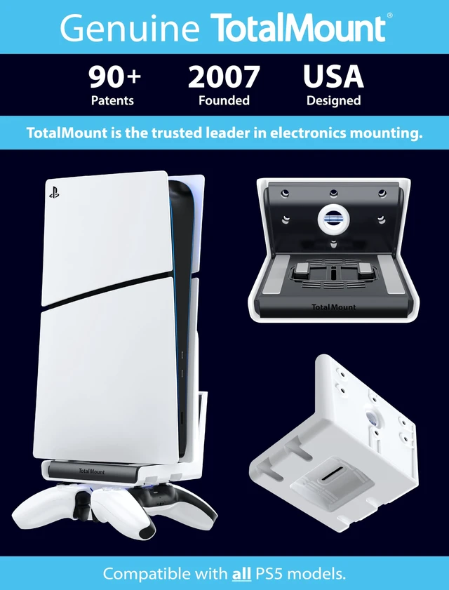 Alt view image 6 of 6 - for All PS5 Models Premium Cooling Level Stops Vibration Designed in USA Wall Mount Compatible With All PS5 Models Including Slim, Pro, and Original Dampers Minimize Fan Rattling