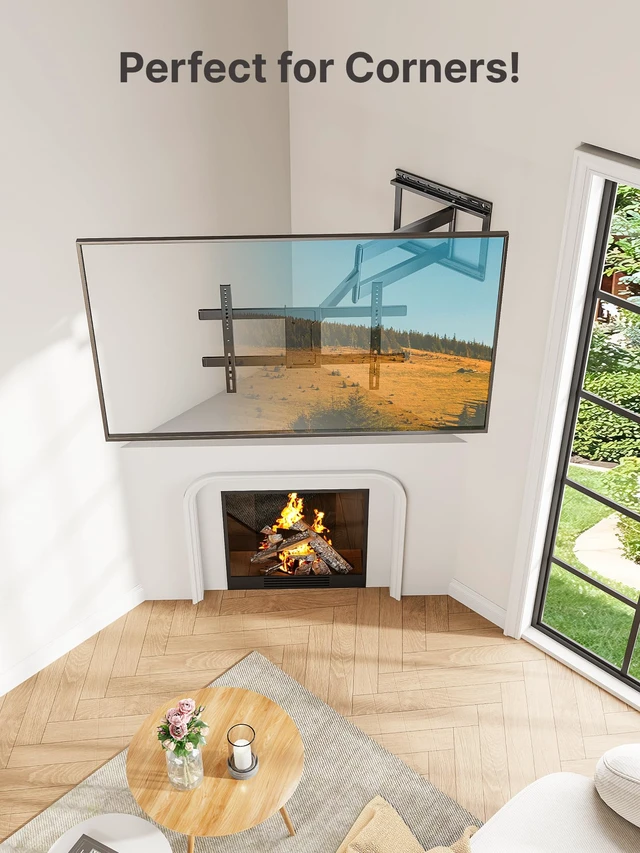 Alt view image 7 of 7 - Long Arm TV Wall Mount for Most 43-80 Inch TVs, Up to 110 lbs 42 Inch Long Extension TV Mount, Swivel&Tilt&Leveling, Full Motion Wall Mount TV Bracket, Max VESA 600 x 400mm, 16,18 Studs