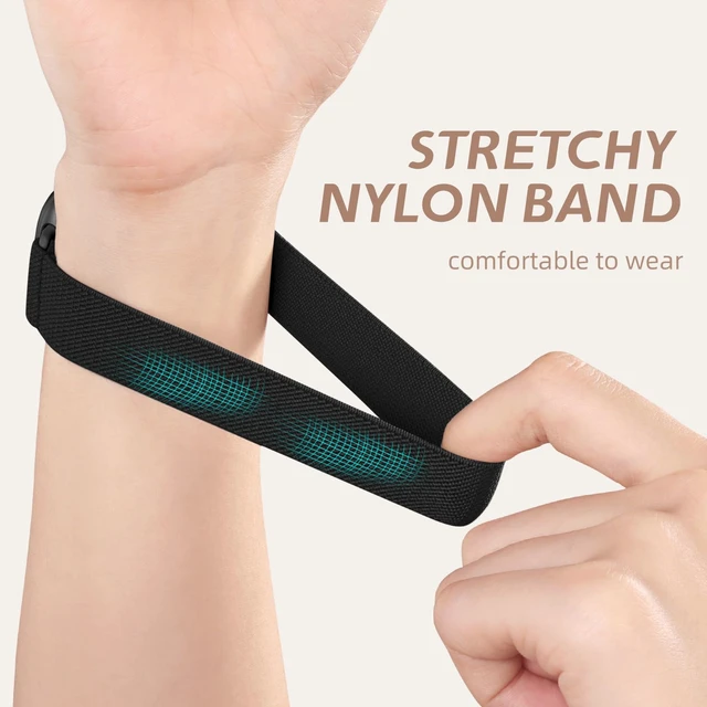 Alt view image 4 of 7 - Stretchy Bands Compatible with Fitbit Sense/Versa 4/Sense 2/Versa 3 Water-Resistant Elastic Band Compatible with Fitbit Sense 2 Bands for Women,Nylon Sport Strap for Versa 4/Sense/Versa 3,5Pack