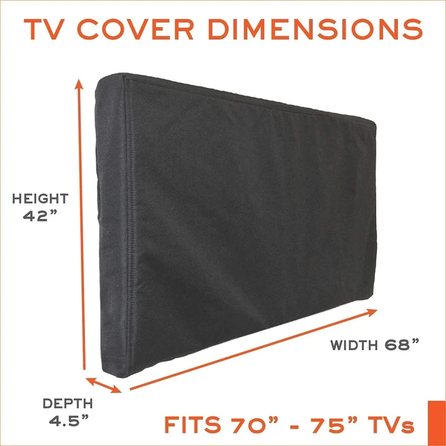 Alt view image 2 of 6 - Outdoor TV Cover 70 - 75 inch - WITH ZIPPER, Weatherproof, Waterproof 360 degrees protection, Soft Non Scratch Interior - Black
