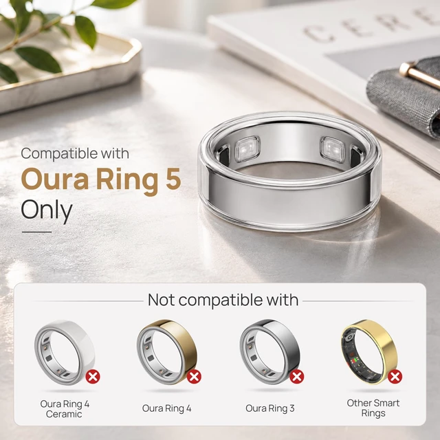 Alt view image 2 of 7 - 3 Pack Clear Ring Cover Compatible with Oura Ring 5 0.5mm Ultra-Thin Ring Protector Case, Transparent Scratch Resistant TPU Smart Ring Cover Accessories for Women Men
