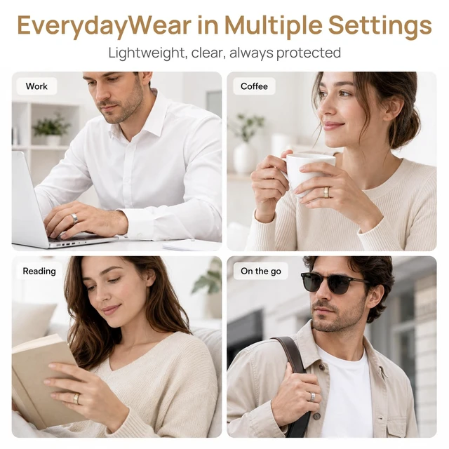 Alt view image 7 of 7 - 3 Pack Clear Ring Cover Compatible with Oura Ring 5 0.5mm Ultra-Thin Ring Protector Case, Transparent Scratch Resistant TPU Smart Ring Cover Accessories for Women Men